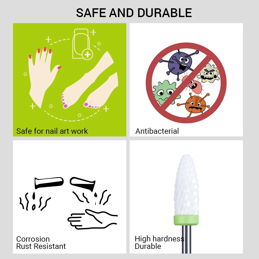 Professional Ceramic Nail Drill Bits Set (5Pcs) 11 Professional Ceramic Nail Drill Bits Set (5Pcs) - Image 9