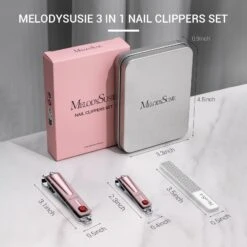 Stainless Steel Nail Clippers 3 In 1 Kit - Pink -Melody Susie 10 b3fbd637 6bfb 4a96 a211 6d175729345e