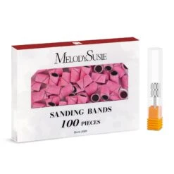 Colorful 100pcs Professional Sanding Bands With Mandrel Drill Bit -Melody Susie 150GritPink 01 1