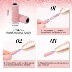 Professional Small Sanding Bands 50 Pcs 26 Professional Small Sanding Bands 50 Pcs -Melody Susie 180GritPink 06
