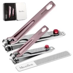 Stainless Steel Nail Clippers 3 In 1 Kit - Pink