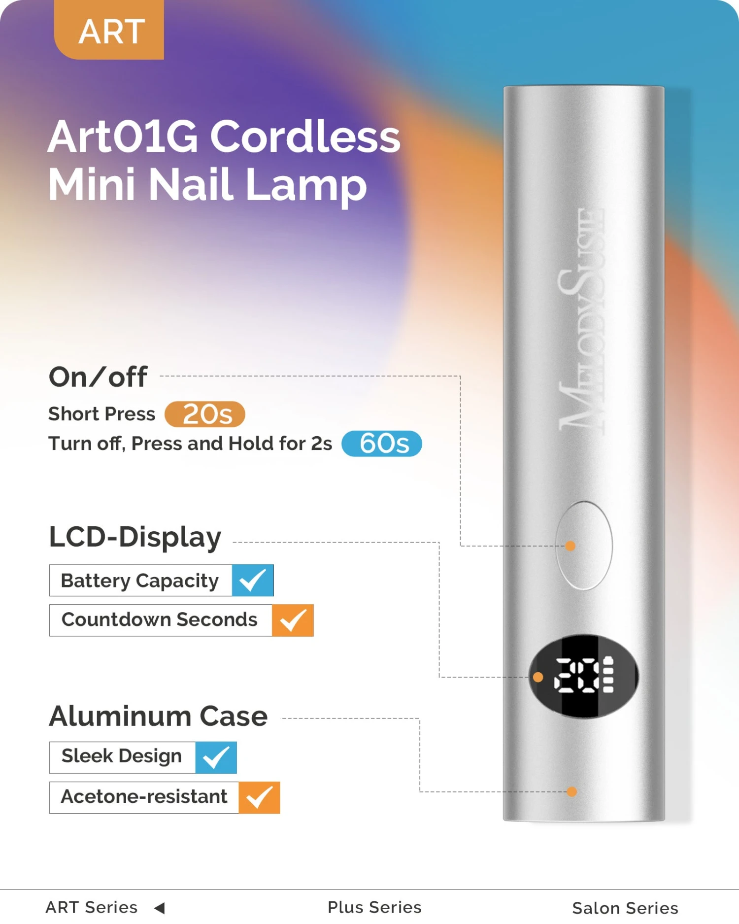 High-Strength Aluminum Alloy Art01G Rechargeable LED/UV Nail Lamp 10 High-Strength Aluminum Alloy Art01G Rechargeable LED/UV Nail Lamp - Image 8