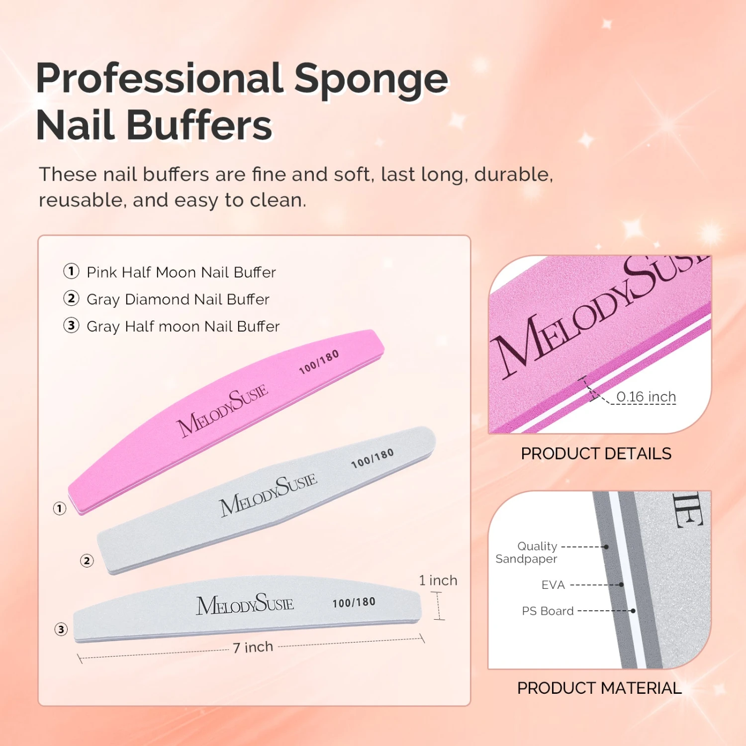 9Pcs Nail Files And Buffers Set - 100/180 Grit 5 9Pcs Nail Files And Buffers Set - 100/180 Grit - Image 3