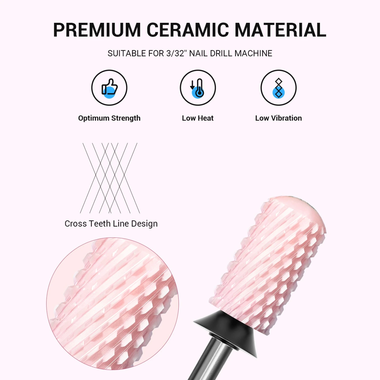 Smooth Round Top Large Barrel Ceramic Nail Drill Bit 4 Smooth Round Top Large Barrel Ceramic Nail Drill Bit - Image 2