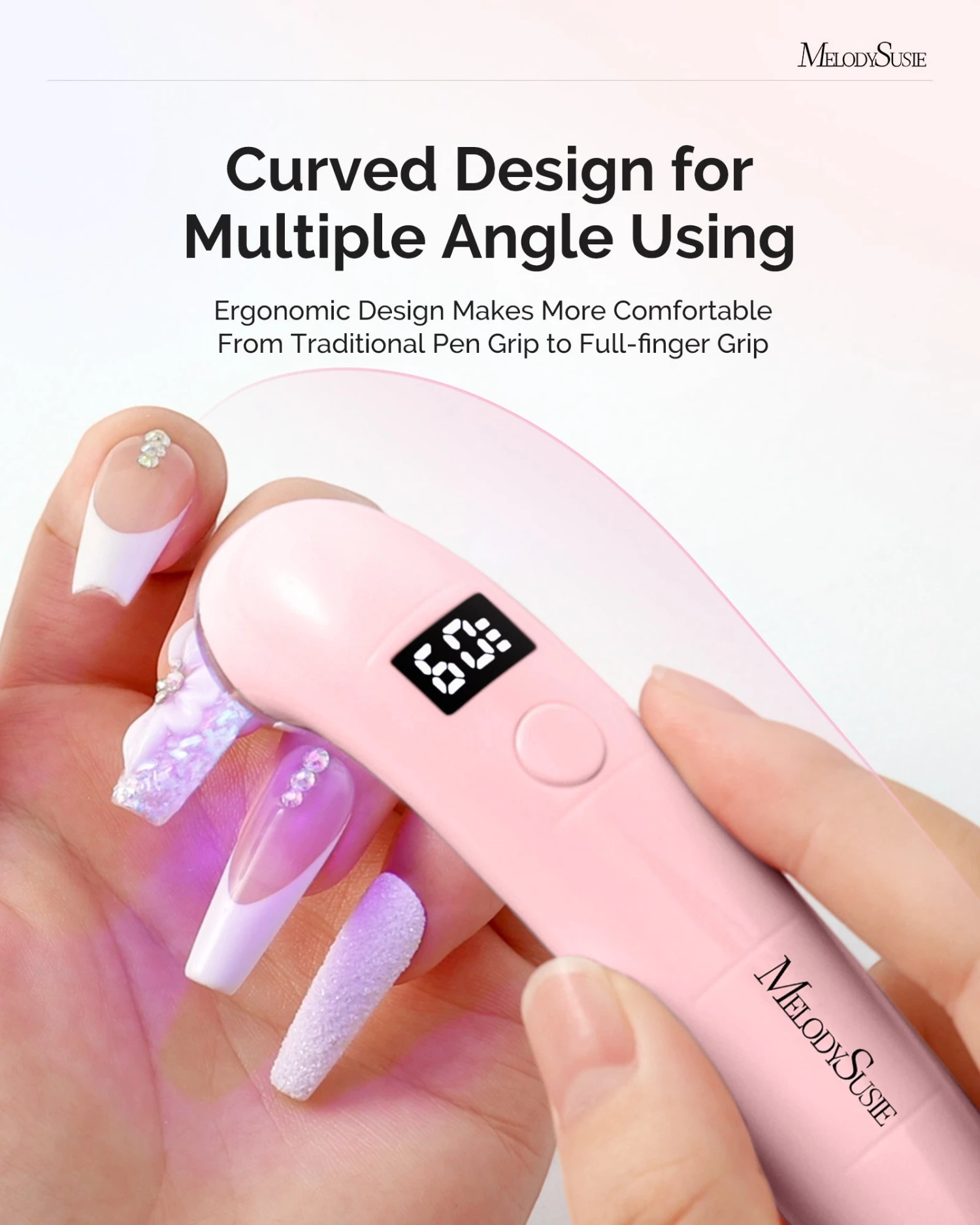 P-ART01A Rechargeable LED/UV Nail Lamp - Pink 4 P-ART01A Rechargeable LED/UV Nail Lamp - Pink - Image 2