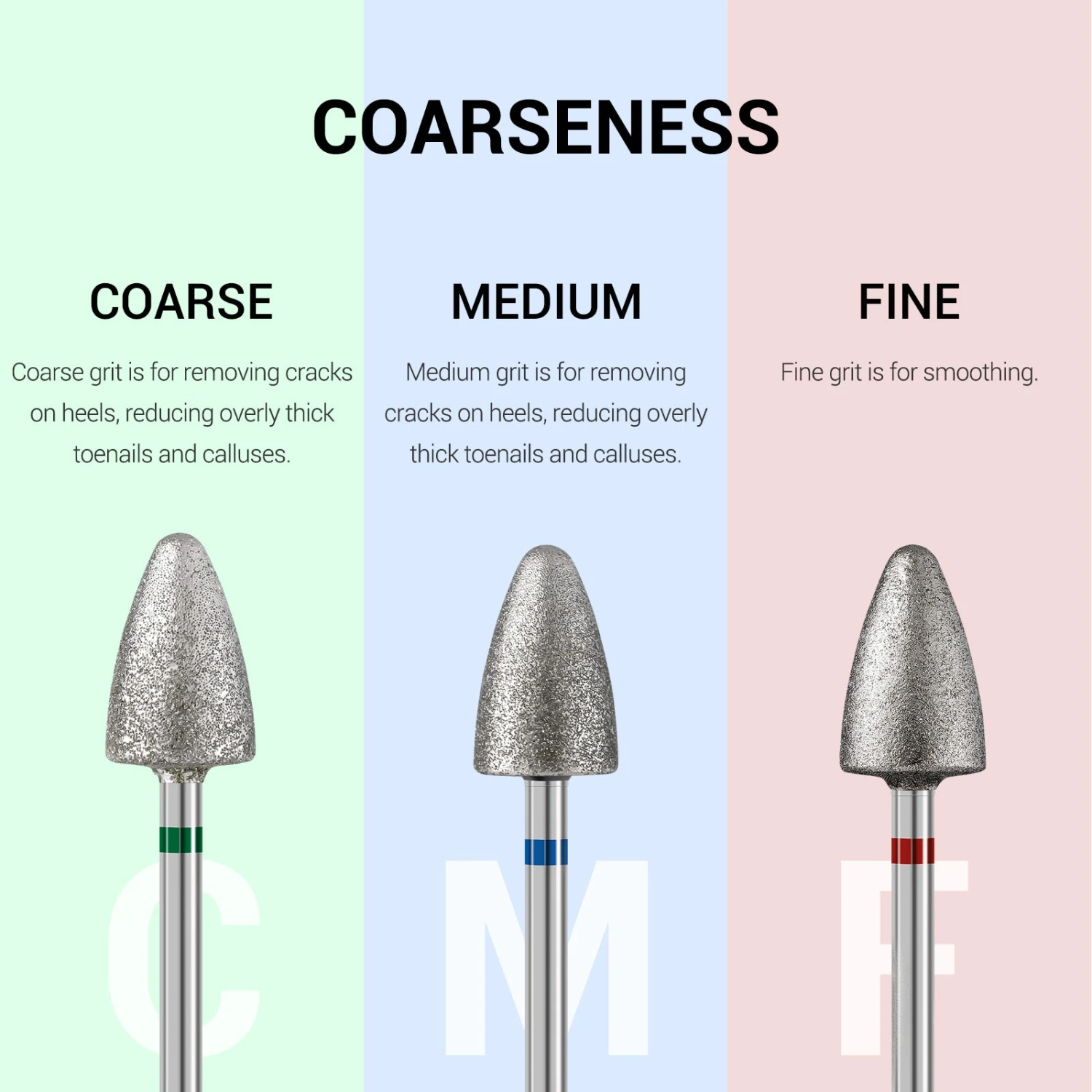 3Pcs 8mm Diamond Pedicure Cone Drill Bits Set 4 3Pcs 8mm Diamond Pedicure Cone Drill Bits Set - Image 2