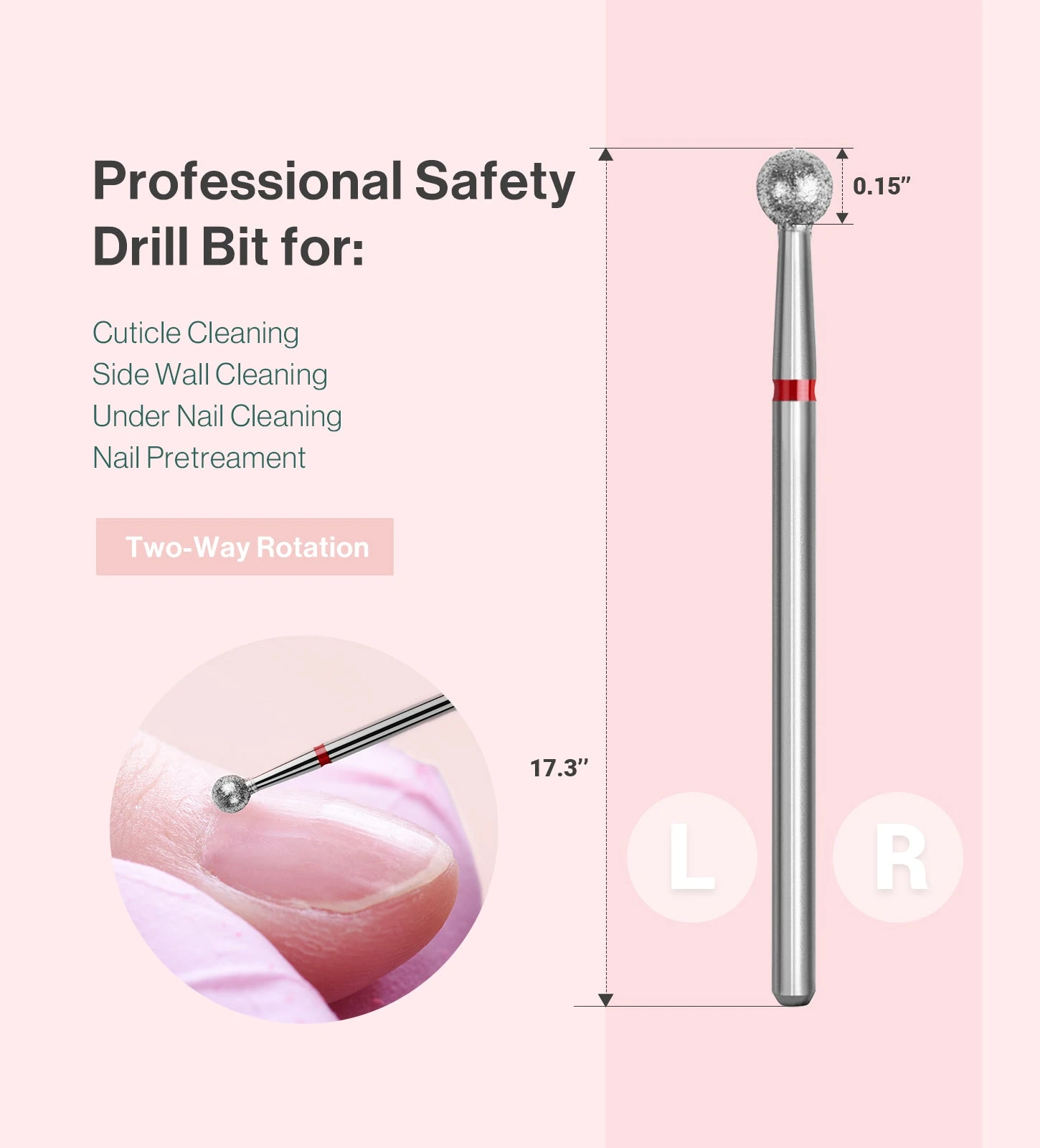 Ball Shape Carbide Diamond Under Nail Cleaner Nail Drill Bit 5 Ball Shape Carbide Diamond Under Nail Cleaner Nail Drill Bit - Image 3