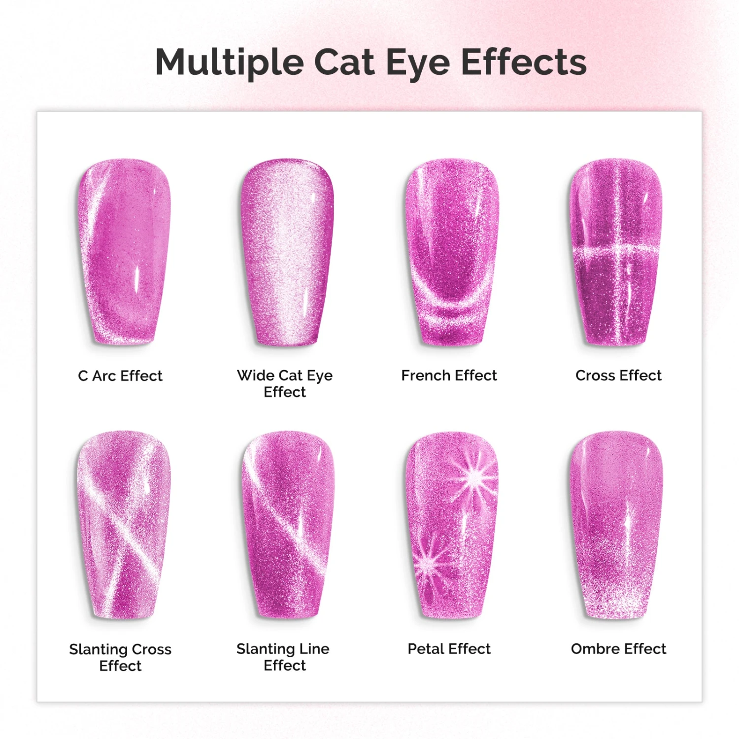 5 In 1 Multifunctional Cat Eye Gel Nail Polish Magnet - Pink 5 5 In 1 Multifunctional Cat Eye Gel Nail Polish Magnet - Pink - Image 3
