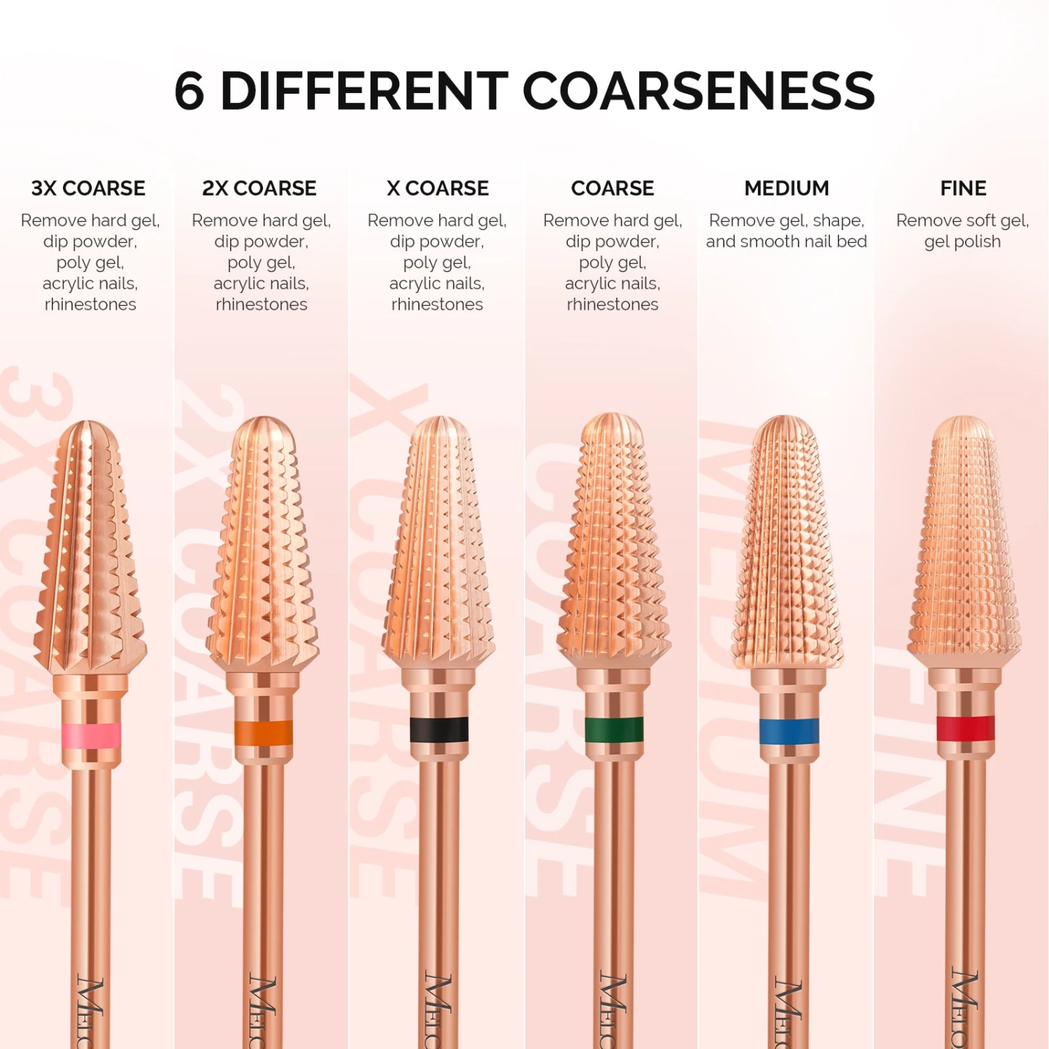 Tornado Tungsten Carbide Nail Drill Bits - Rose Gold 7 Tornado Tungsten Carbide Nail Drill Bits - Rose Gold - Image 5
