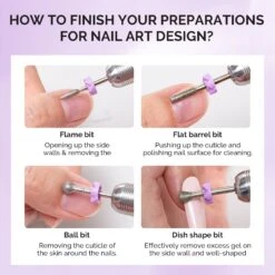 10Pcs Diamond Nail Drill Bit Set With 40Pcs Sanding Bands (#120#180#240 Grits) -Melody Susie 2 afa33bad fa30 41a5 8a90 8d90e6e7830d