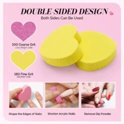 50Pcs Heart Shape Mini Nail Buffer Block 100/180 Grit 14 50Pcs Heart Shape Mini Nail Buffer Block 100/180 Grit -Melody Susie 2 b1a46b17 a66a 498c bfe8 c08f5853ef9b