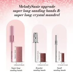 Super Long Sanding Bands With 6.65mm Crystal Mandrel Bit - 50 Pcs -Melody Susie 3 180