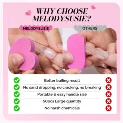 50Pcs Heart Shape Mini Nail Buffer Block 100/180 Grit 15 50Pcs Heart Shape Mini Nail Buffer Block 100/180 Grit -Melody Susie 3 33936c88 0ec4 4872 9176 6998d2183a8e