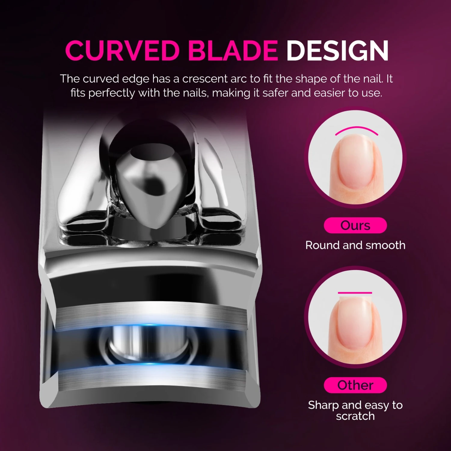 Stainless Steel Nail Clippers 2 In 1 Kit - Pink 6 Stainless Steel Nail Clippers 2 In 1 Kit - Pink - Image 4