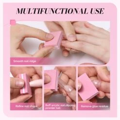 50Pcs Mini Nail Buffer Block 100/180 Grit - Pink 15 50Pcs Mini Nail Buffer Block 100/180 Grit - Pink -Melody Susie 4 10f1865e 7578 4ba8 b8fb 6aade725b983