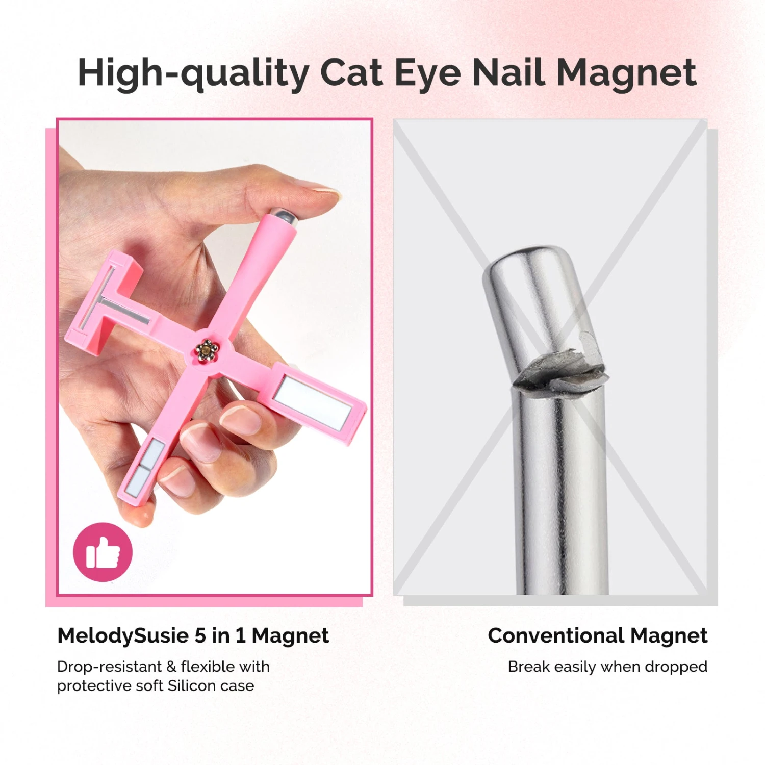 5 In 1 Multifunctional Cat Eye Gel Nail Polish Magnet - Pink 7 5 In 1 Multifunctional Cat Eye Gel Nail Polish Magnet - Pink - Image 5