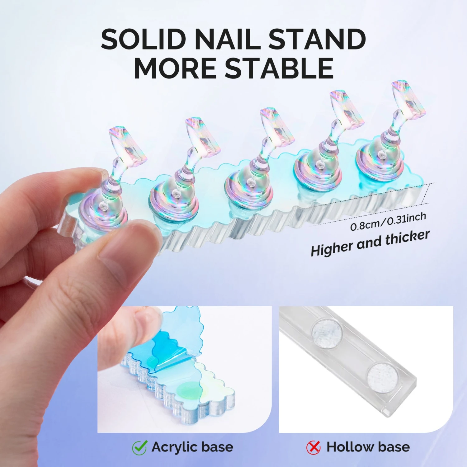 2 Sets Blue Acrylic Magnetic Nail Stand 6 2 Sets Blue Acrylic Magnetic Nail Stand - Image 4