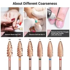 Long Flame Tungsten Carbide Nail Drill Bits -Melody Susie 4 be1dc5f3 f85e 40ca a00a e61620ab7e31