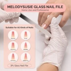 4Pcs Double Sided 360 Grit Glass Nail File Set -Melody Susie 4 cadc5f7f 6a51 49f7 80aa e20af3017a41