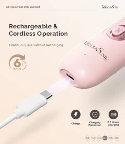 PC760G Manicure & Pedicure Nail Drill Kit 4600 RPM - Pink -Melody Susie 4 ed7044a5 4cbb 4333 bf18 ecc3e1be4abf