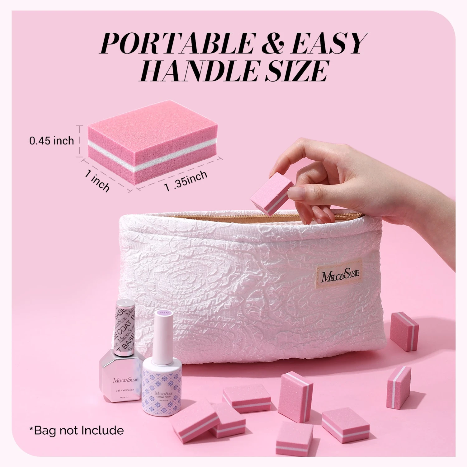 50Pcs Mini Nail Buffer Block 100/180 Grit - Pink 8 50Pcs Mini Nail Buffer Block 100/180 Grit - Pink - Image 6