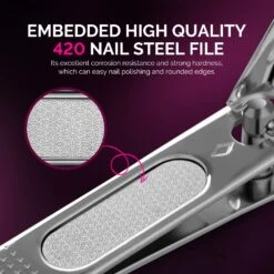 Stainless Steel Nail Clippers 2 In 1 Kit - Pink 13 Stainless Steel Nail Clippers 2 In 1 Kit - Pink -Melody Susie 5 a6af9387 19fc 4899 b28f 9a57296b2dd6