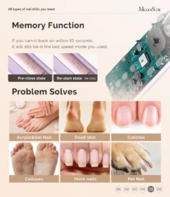 PC760G Manicure & Pedicure Nail Drill Kit 4600 RPM - Purple -Melody Susie 5 cdf98459 e2ad 44f1 99ac eb51b111bd7d