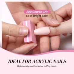 50Pcs Mini Nail Buffer Block 100/180 Grit - Pink 18 50Pcs Mini Nail Buffer Block 100/180 Grit - Pink -Melody Susie 6 2