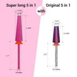 Super Long 5 In 1 Tungsten Carbide Nail Drill Bit -Melody Susie 615BcOK3y L. SL1500