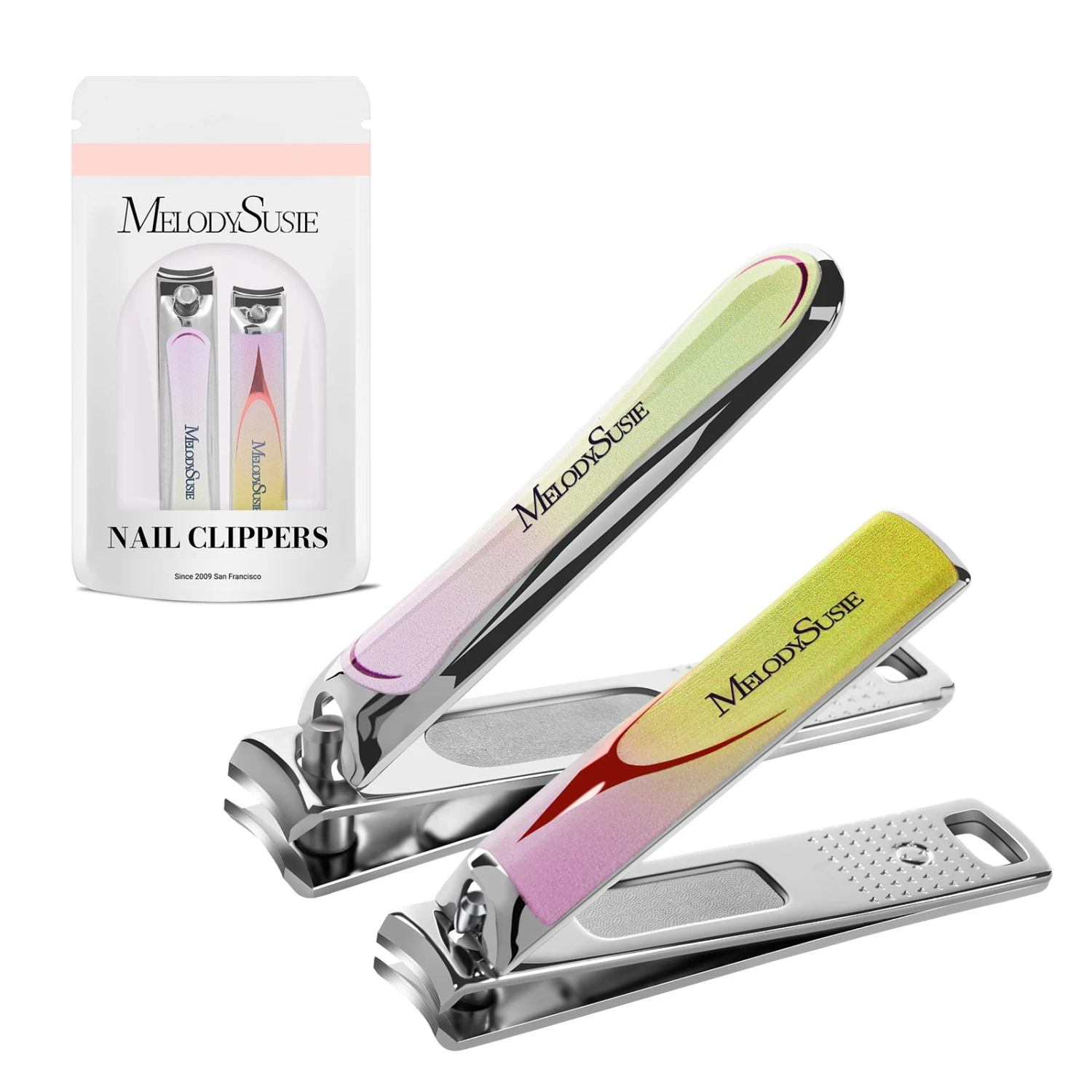 Stainless Steel Nail Clippers 2 In 1 Kit - Pink 3 Stainless Steel Nail Clippers 2 In 1 Kit - Pink