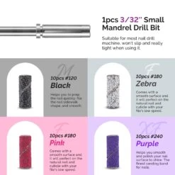 10Pcs Diamond Nail Drill Bit Set With 40Pcs Sanding Bands (#120#180#240 Grits) -Melody Susie 6 43d7d8a7 2f37 4774 af86 75b4cf406247