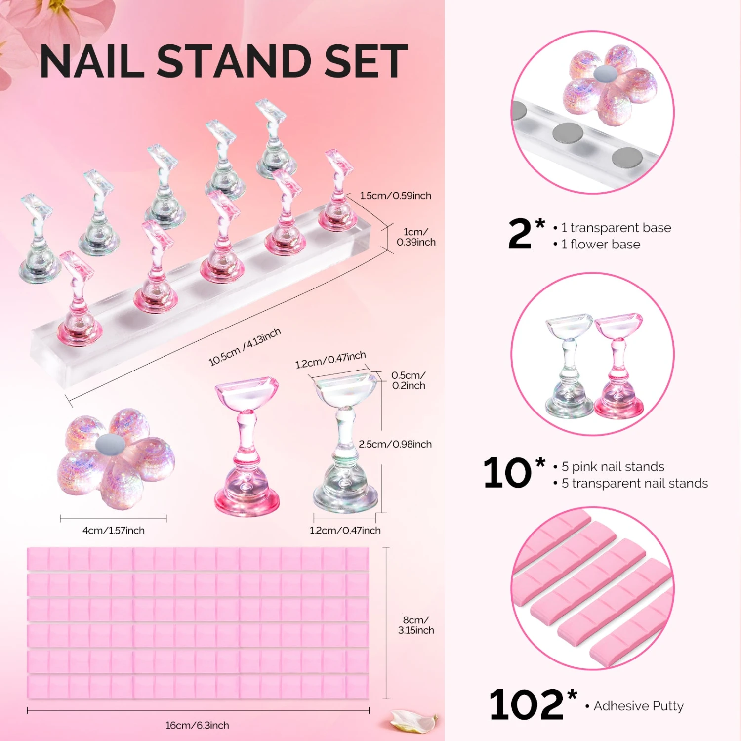 2 Sets Acrylic Magnetic Nail Stand And 102pcs Reusable Adhesive Putty 8 2 Sets Acrylic Magnetic Nail Stand And 102pcs Reusable Adhesive Putty - Image 6