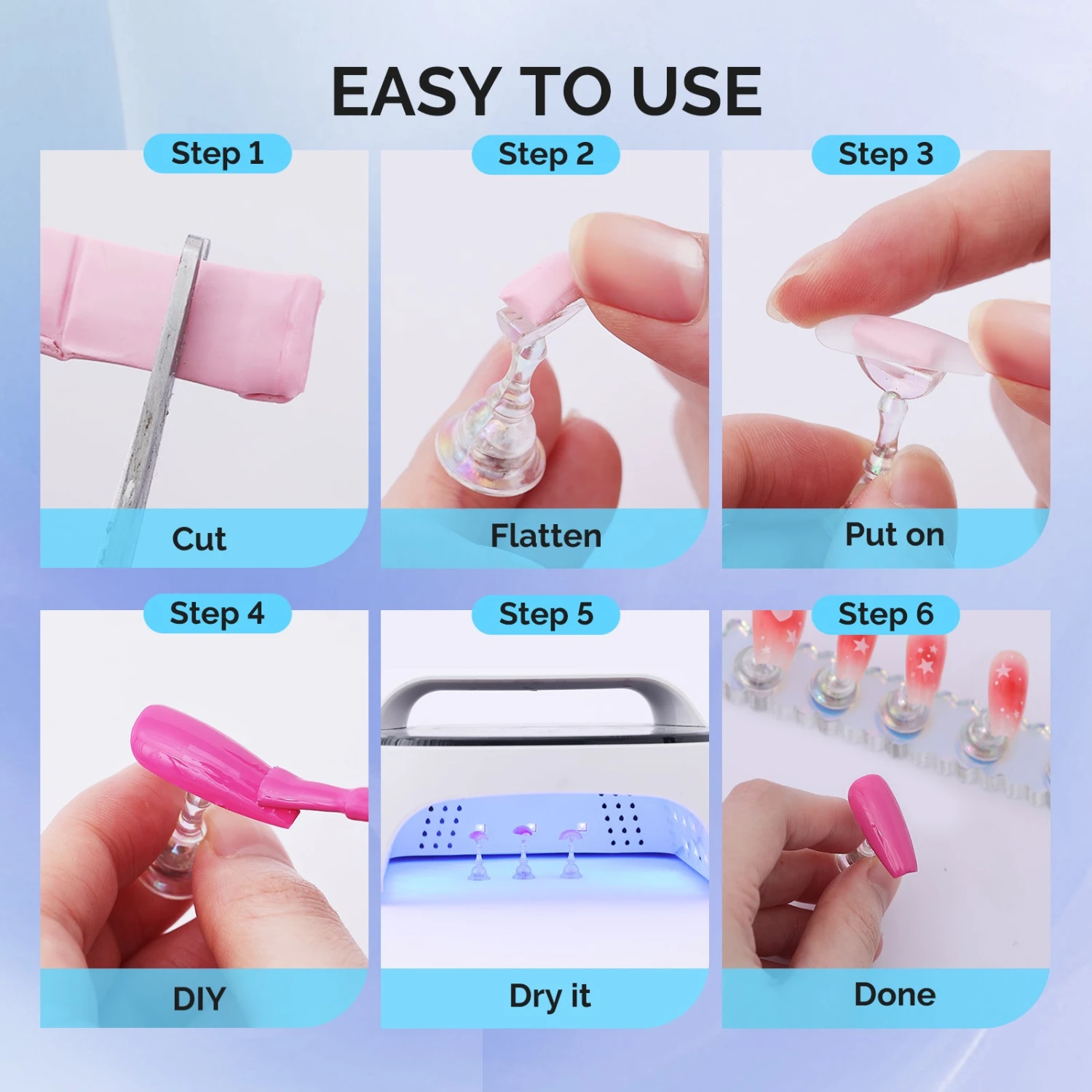 2 Sets Blue Acrylic Magnetic Nail Stand 8 2 Sets Blue Acrylic Magnetic Nail Stand - Image 6