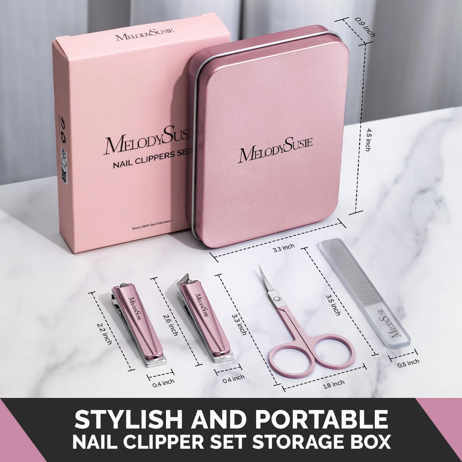 Stainless Steel Nail Clippers 4 In 1 Kit - Pink 8 Stainless Steel Nail Clippers 4 In 1 Kit - Pink - Image 6