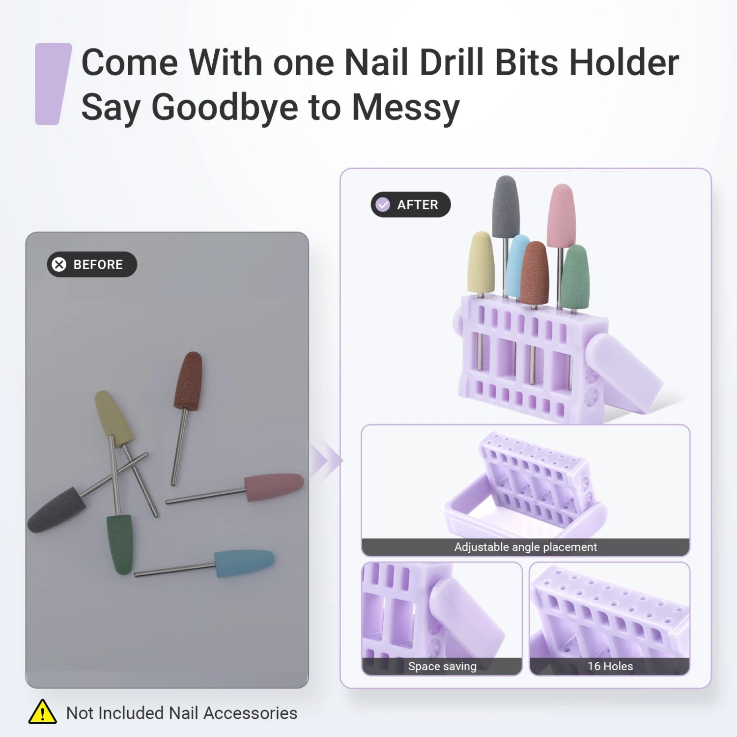 6Pcs Polish Pedicure Nail Drill Bits With 16 Holes Bits Holder Set 11 6Pcs Polish Pedicure Nail Drill Bits With 16 Holes Bits Holder Set - Image 9