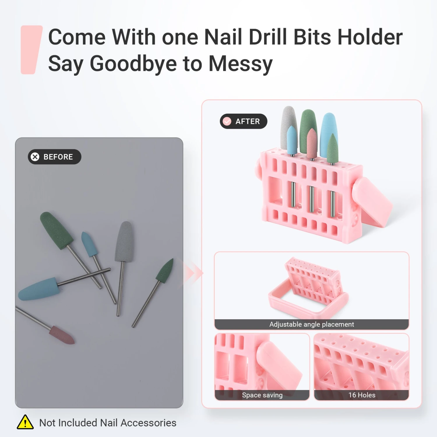 6Pcs Polish Pedicure Nail Drill Bits With 16 Holes Bits Holder Set 7 6Pcs Polish Pedicure Nail Drill Bits With 16 Holes Bits Holder Set - Image 5