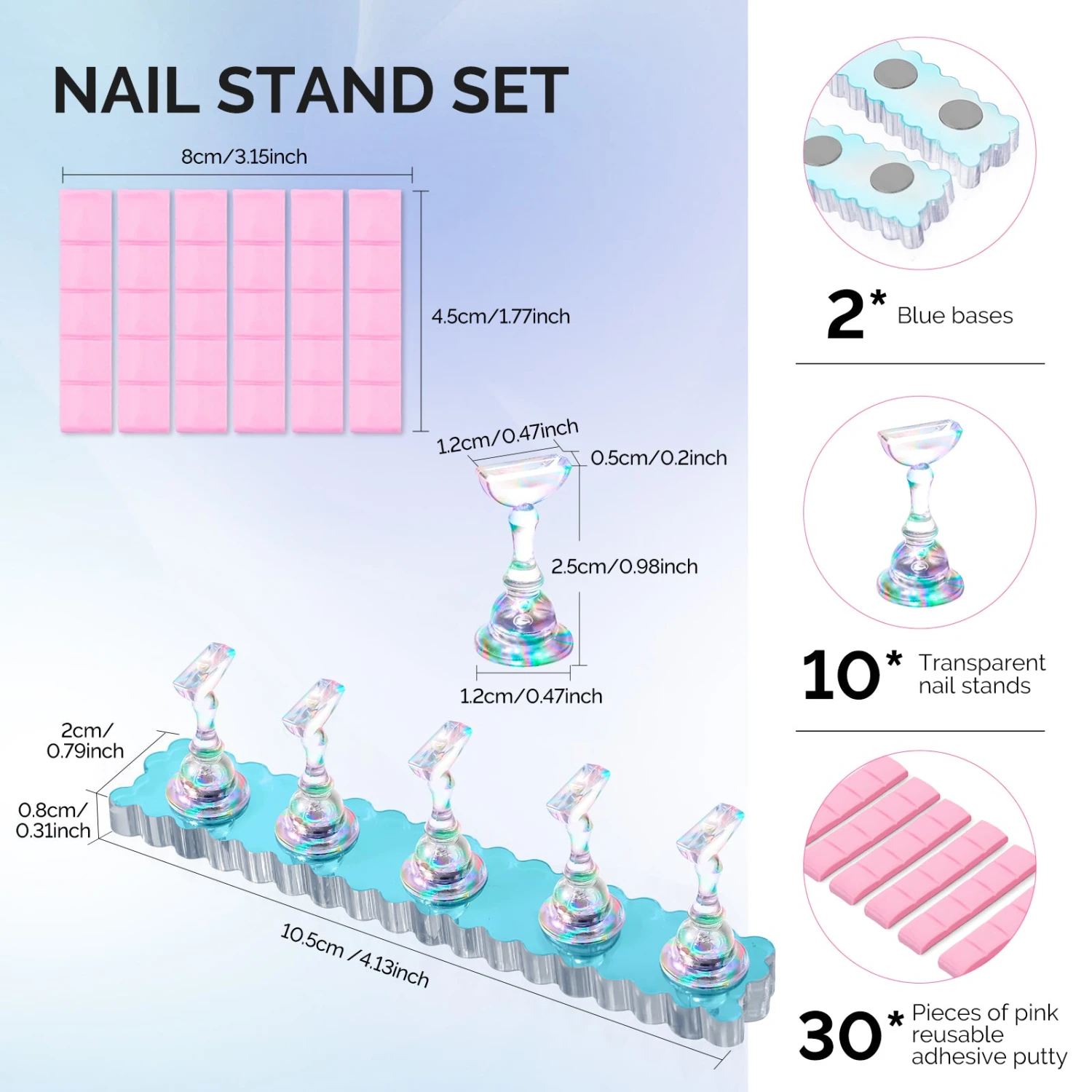 2 Sets Blue Acrylic Magnetic Nail Stand 9 2 Sets Blue Acrylic Magnetic Nail Stand - Image 7