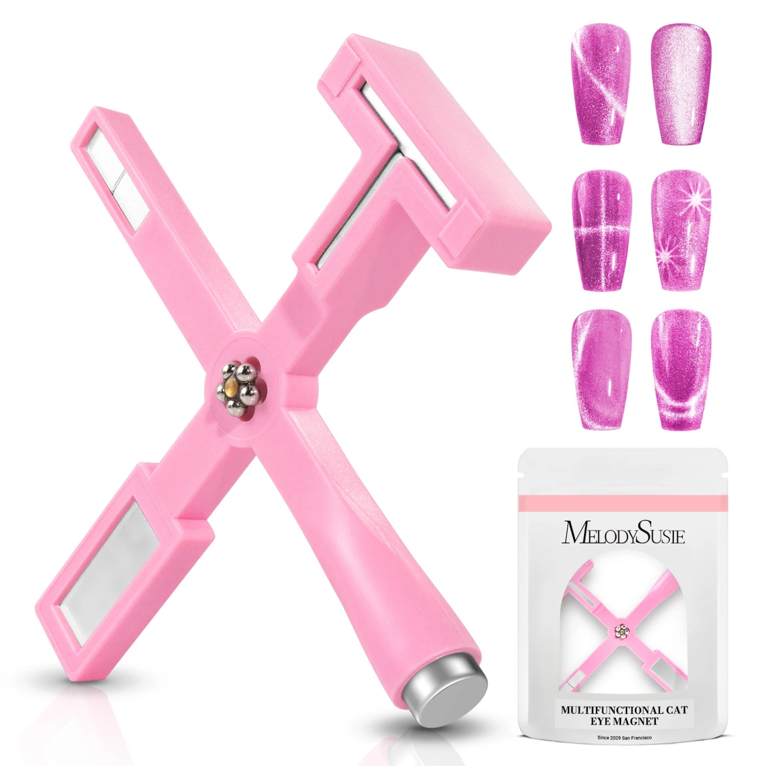 5 In 1 Multifunctional Cat Eye Gel Nail Polish Magnet - Pink 3 5 In 1 Multifunctional Cat Eye Gel Nail Polish Magnet - Pink