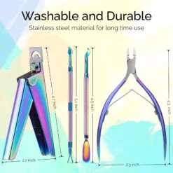 Acrylic Nail Clippers 4 In 1 Kit-Rainbow -Melody Susie A 4pcsColorfulSet 03