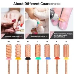 Crystal Top Large Barrel Carbide Nail Drill Bit (Rose-Gold) -Melody Susie Coarse CCrystalRoseGold 04