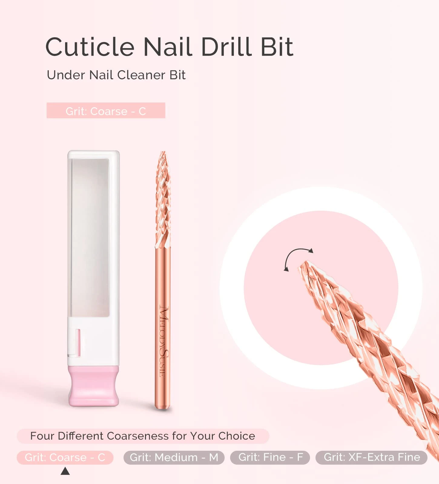 Tungsten Carbide Safety Under Nail Cleaner Nail Drill Bit Rose Gold 7 Tungsten Carbide Safety Under Nail Cleaner Nail Drill Bit Rose Gold - Image 6