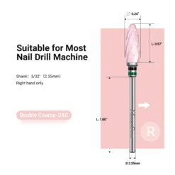 Ceramic Nail Drill Bits Pink -Melody Susie DoubleCoarse 2XCPink 05 9265996e 7791 4b33 a85c 20b830aff220