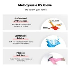 MelodySusie UV Shield Manicure Gloves -Melody Susie E pink 05 2