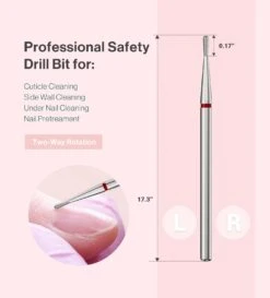 Pear Shape Carbide Diamond Under Nail Cleaner Nail Drill Bit 21 Pear Shape Carbide Diamond Under Nail Cleaner Nail Drill Bit -Melody Susie Fine F1.2mmPearCuticleBit 03