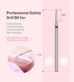 1.8mm Round Tapered Carbide Diamond Under Nail Cleaner Nail Drill Bit -Melody Susie Fine F1.8mmRoundTaperedCuticleBit 03