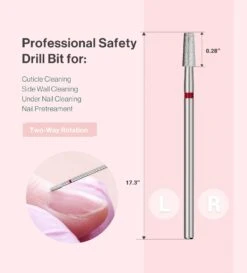3mm Short Tapered Barrel Carbide Diamond Under Nail Cleaner Nail Drill Bit -Melody Susie Fine F3mmShortTaperedBarrelCuticleBi 4