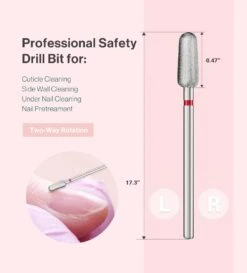 5mm Round Tapered Carbide Diamond Under Nail Cleaner Nail Drill Bit -Melody Susie Fine F5mmRoundTaperedCuticleBit 03