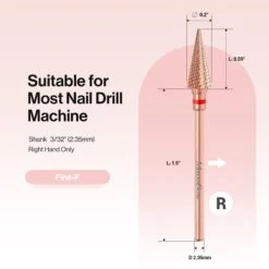 Tapered Nib Multi-function Carbide Tungsten Nail Drill Bit -Melody Susie Fine FRoseGold 03