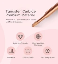 Tungsten Carbide Nail Cleaner Nail Drill Bit 17 Tungsten Carbide Nail Cleaner Nail Drill Bit -Melody Susie Fine FRoseGoldCuticleBit 04 7ddd7a9a 2199 4eb1 91d9 9ee6361400db