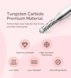 Small Round Barrel Tungsten Carbide Nail Drill Bit 16 Small Round Barrel Tungsten Carbide Nail Drill Bit -Melody Susie Fine FSmallRoundBarrelBit 04